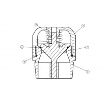Dual -Stem Valve, S.S. for APLEX SC-65,SC-115 (7203-0282-00A)