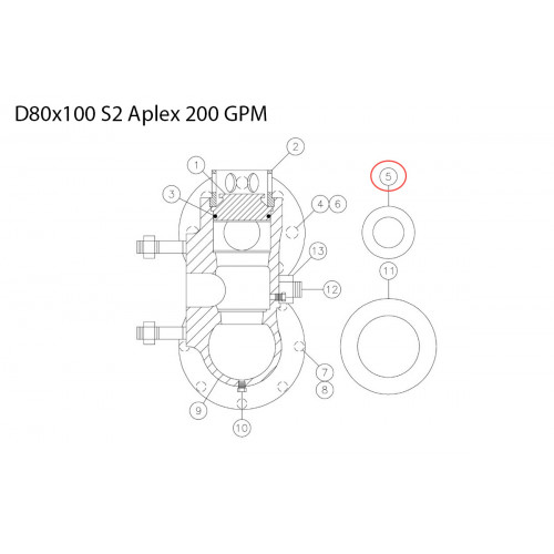 image 277780002 Gasket - discharge (4.125 od) for Vermeer Navigator D80x100 S2 Aplex 200 GPM BORG Pumps GMBH