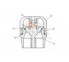 Dual -Stem Valve, S.S. for Aplex (7203-0282-00A)