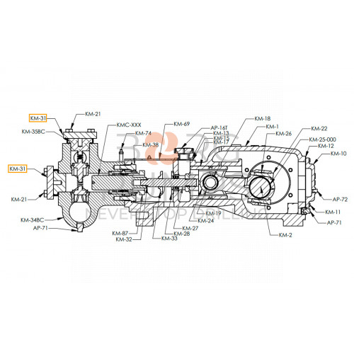 pic_retainer_plate_top_end_cover_cap_steel_km_31.jpg image RETAINER PLATE TOP / END COVER CAP STEEL for KERR (KM-31) BORG Pumps GMBH