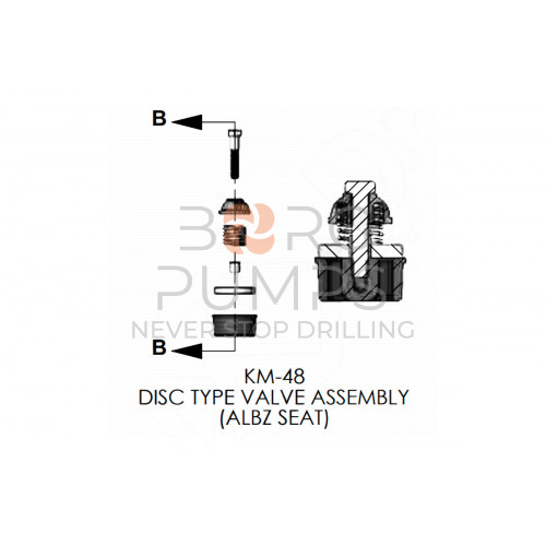 pic_capscrew_disc_type_valve_km_49.jpg image Delrin Valve Complete with ALBZ Seat for KERR (KM-48) BORG Pumps GMBH