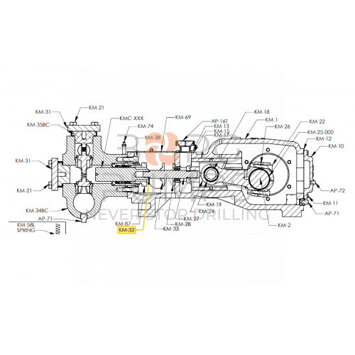 pic_pony_rod_washer_use_with_pony_rod_km_27c_km_32c.jpg image Plunger Washer Use With 1 & 1 1/4 (3/4 Female Thread) for KERR (KM-32) BORG Pumps GMBH