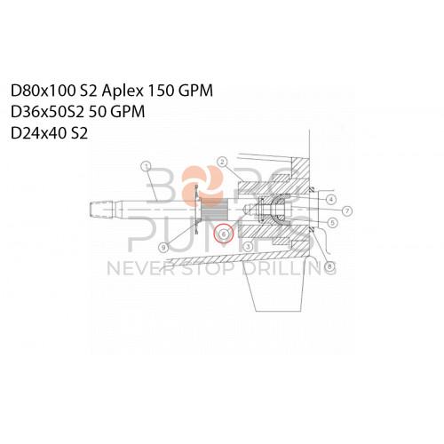 image 220741075 O-ring-polyurethane (size 024) for Vermeer Navigator D80x100 S2 Aplex 150 GPM BORG Pumps GMBH
